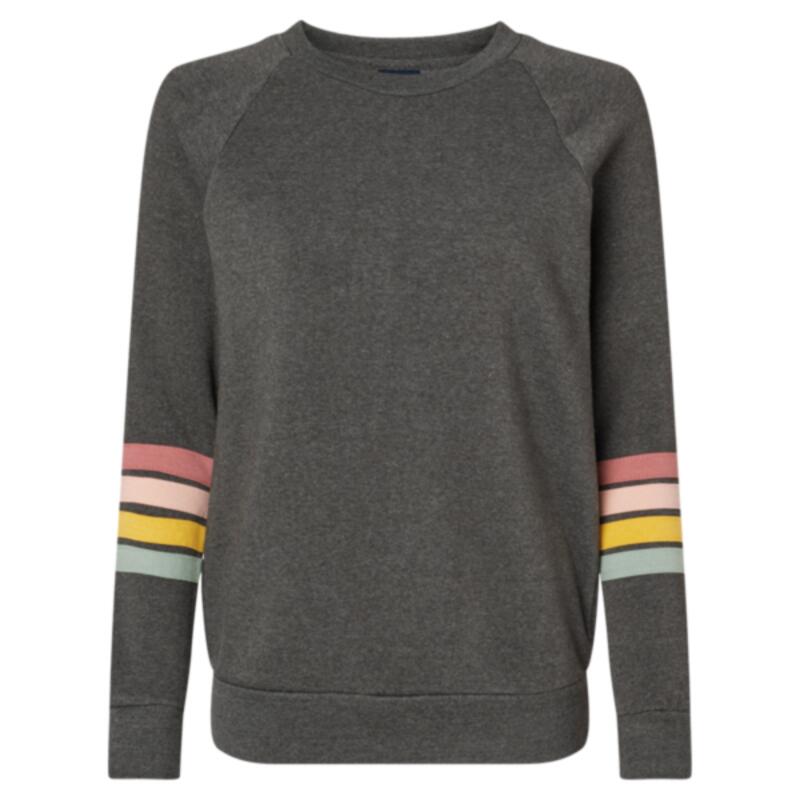 Women's Striped Sleeves Crewneck Sweatshirt Thumbnail